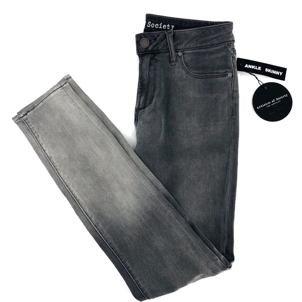 NWT Articles of Society Gray Skinny Ankle Jeans Size 27 Waist Rise 9" - Picture 2 of 8